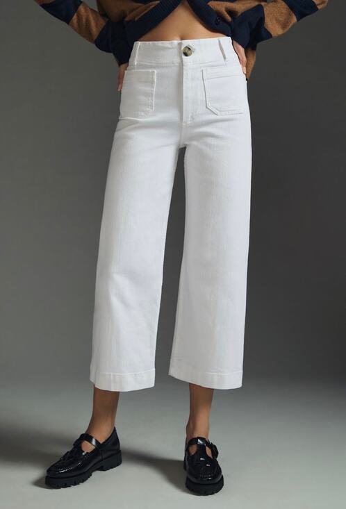 Anthropologie Denim - Pilcro Anthropologie The Skipper White Wide Leg Cropped Jeans Size 31
